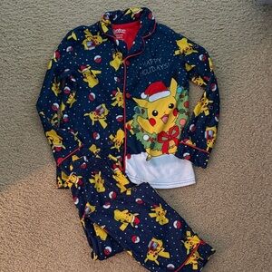 Pokemon Kids Navy & Yellow Pikachu Holiday Pajama Set
